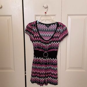 Byer California Black/Pink/White Blouse (Size S)